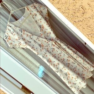 White Flower Wrap Sundress